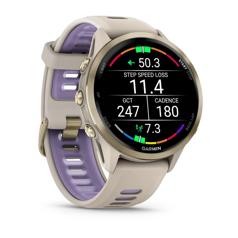 Garmin Forerunner 970 Soft Gold Titanium with French Grey Case and French Grey/Translucent Indigo Band  Best Price in Dubai,