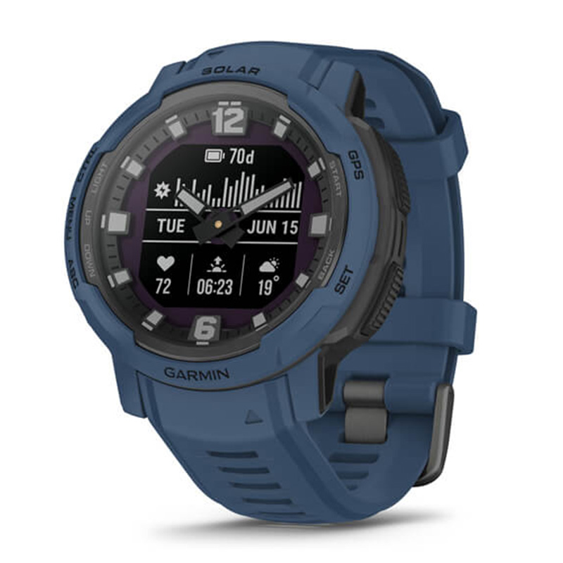 Garmin Instinct Crossover Solar Standard Edition Watch - Tidal Blue