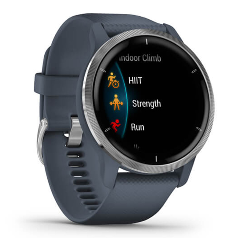 Garmin Venu 2 Silver Bezel with Granite Blue Silicone Band 45 MM Best Price in Abudhabi
