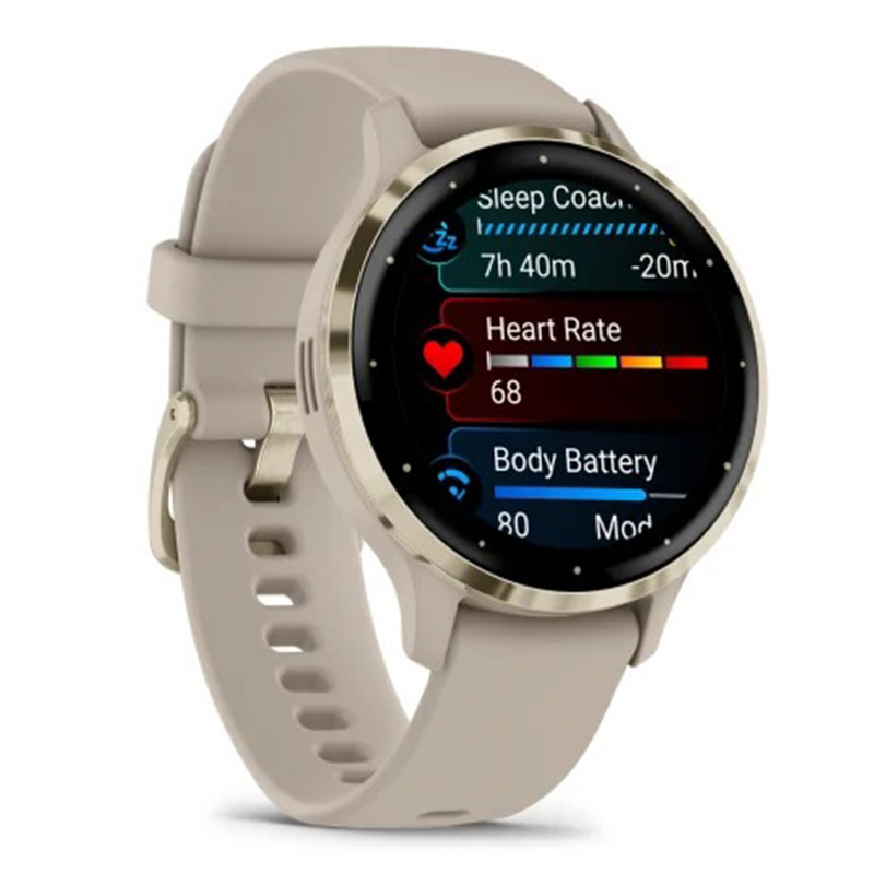 Garmin Venu 3S Soft Gold Stainless Steel Bezel 41 MM With French Grey Case And Silicone Band Best Price in Abu Dhabi