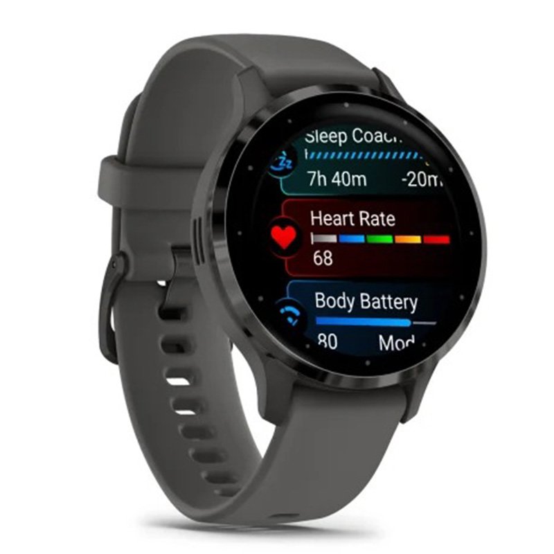 Garmin Venu 3S Soft Gold Stainless Steel Bezel 41 MM With Pebble Grey Case And Silicone Band Watch