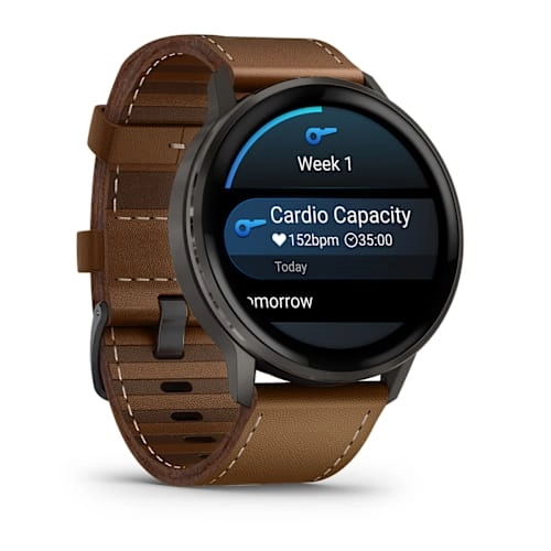 Garmin Venu 4 - 45 mm Slate with Black Silicone Band and Brown Leather Band Watch Best Price in Abu Dhabi