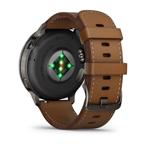 Garmin Venu 4 - 45 mm Slate with Black Silicone Band and Brown Leather Band Watch Best Price in Ajman