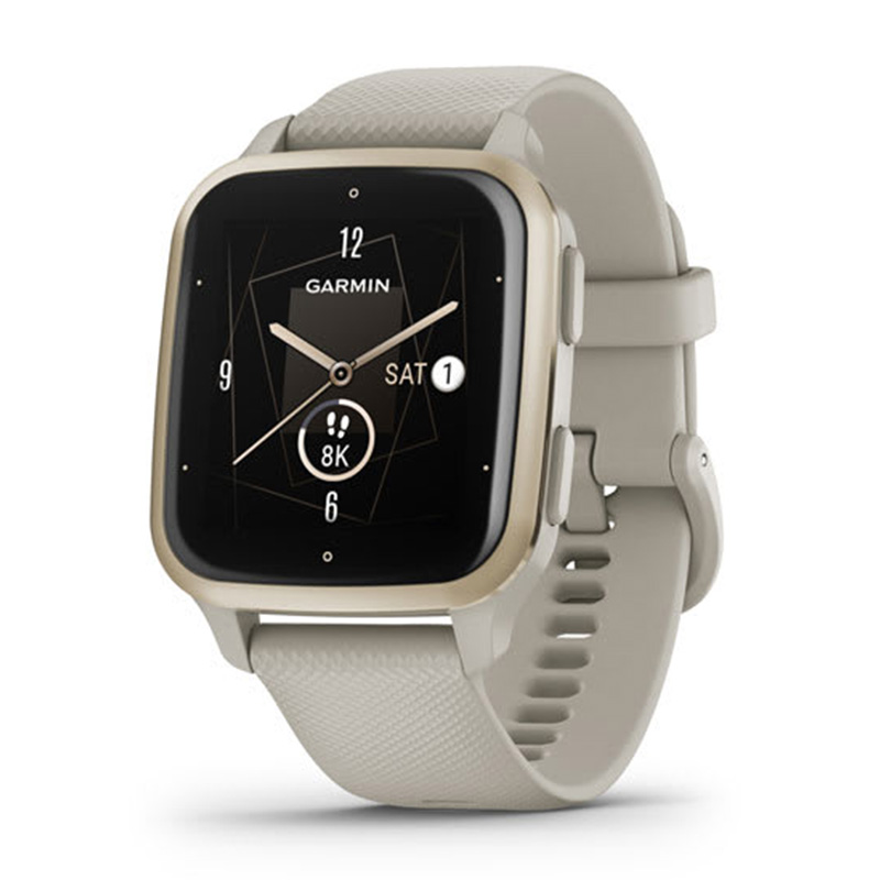Garmin Venu Sq 2 - Music Edition Cream Gold Aluminium Bezel with French Grey Case and Silicone Band 40mm