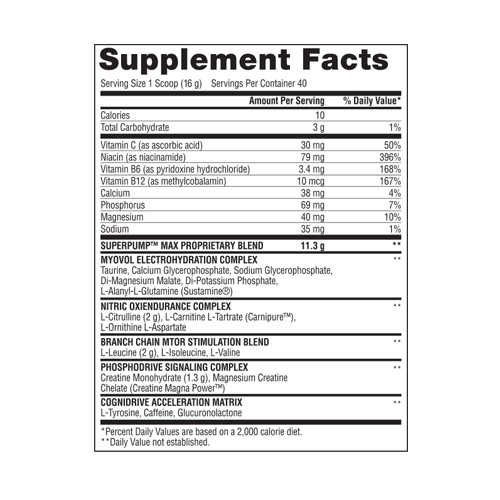 Gaspari Pre Workout Super Pump Max 640G Price in Dubai