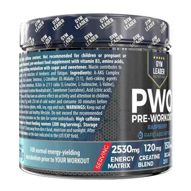 Gym Leader PWO Preworkout Raspberry 30serv Best Price in AbuDhabi