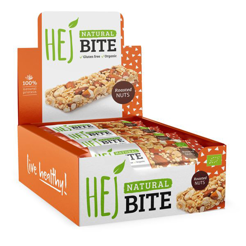 HEJ Bite Organic Roasted Nuts -40g x 12 Bars