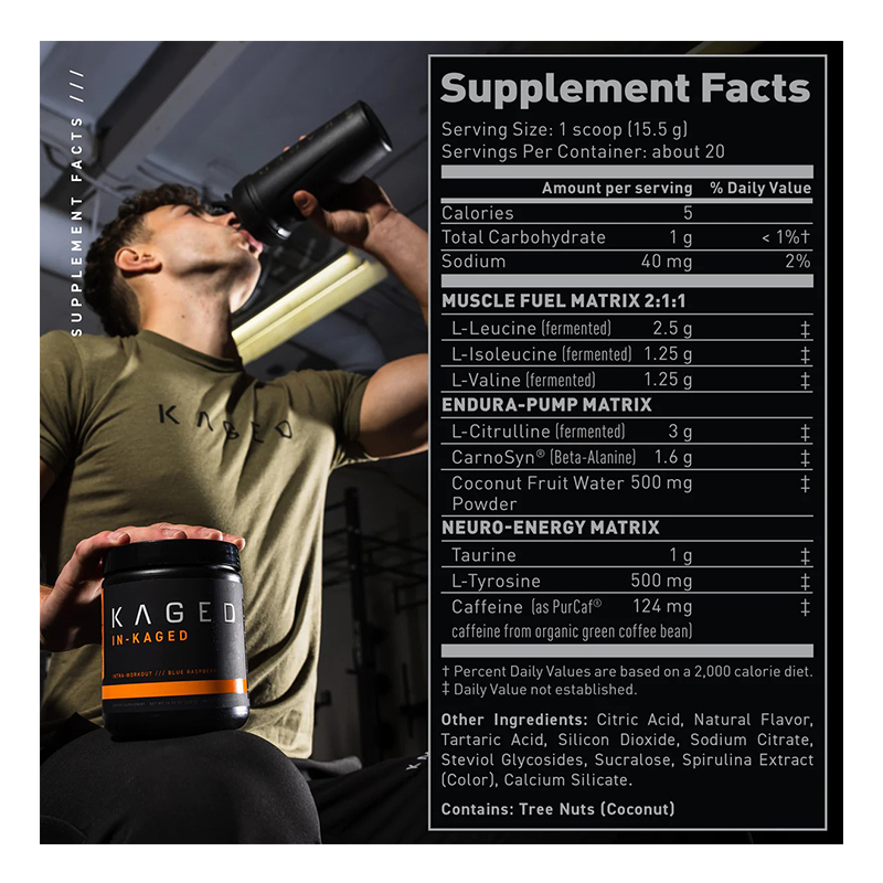 Kaged In-Kaged Intra Workout 20 Servings - Blue Raspberry Best Price in Dubai