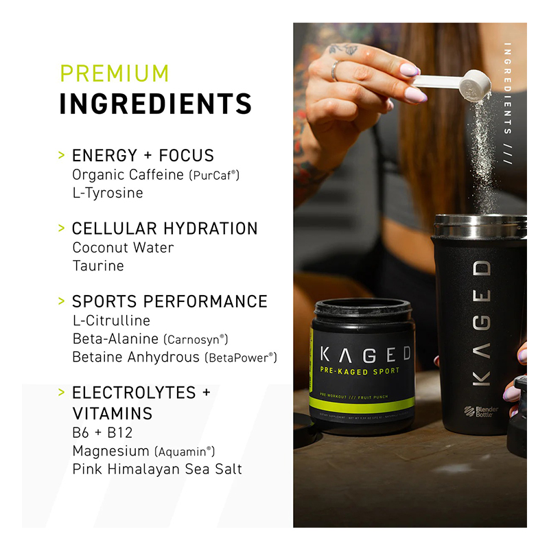 Kaged Pre Kaged Sport 20 Servings - Glacier Grape Best Price in Al Ain