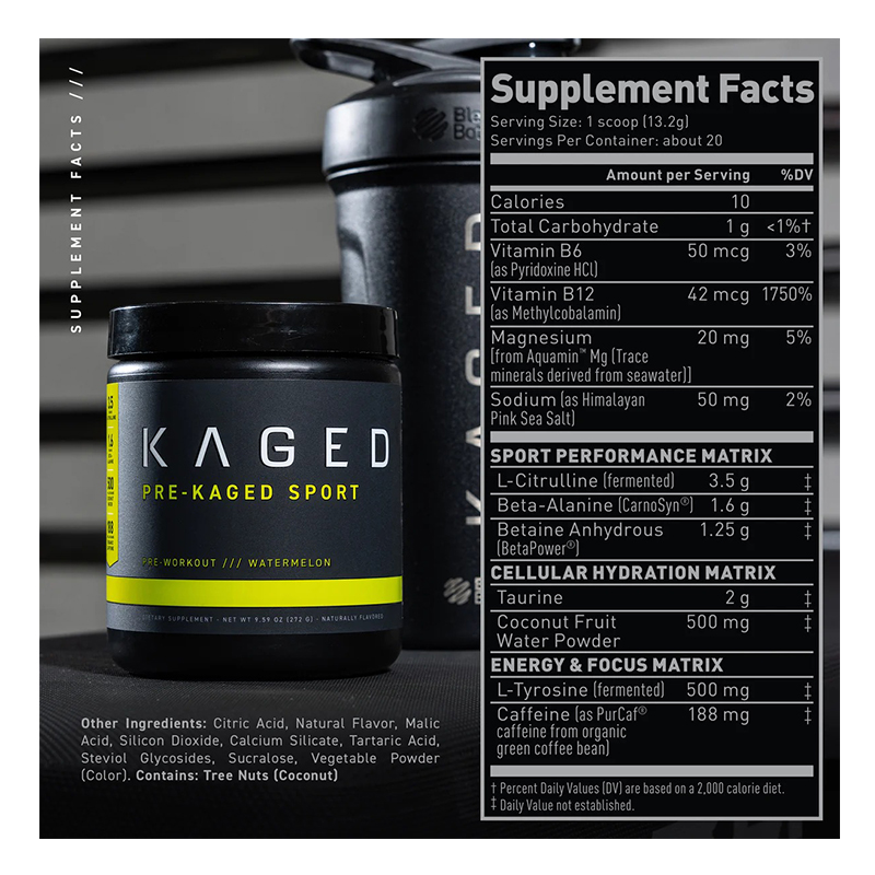 Kaged Pre Kaged Sport 20 Servings - Watermelon Best Price in Dubai