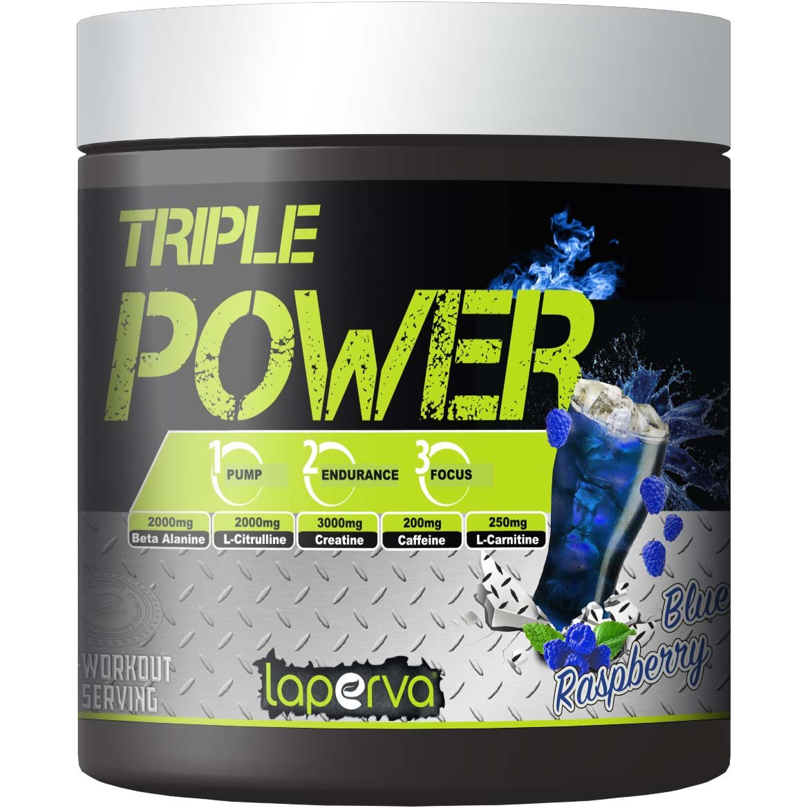 Laperva Triple Power Pre Workout 60 Servings - Blue Raspberry