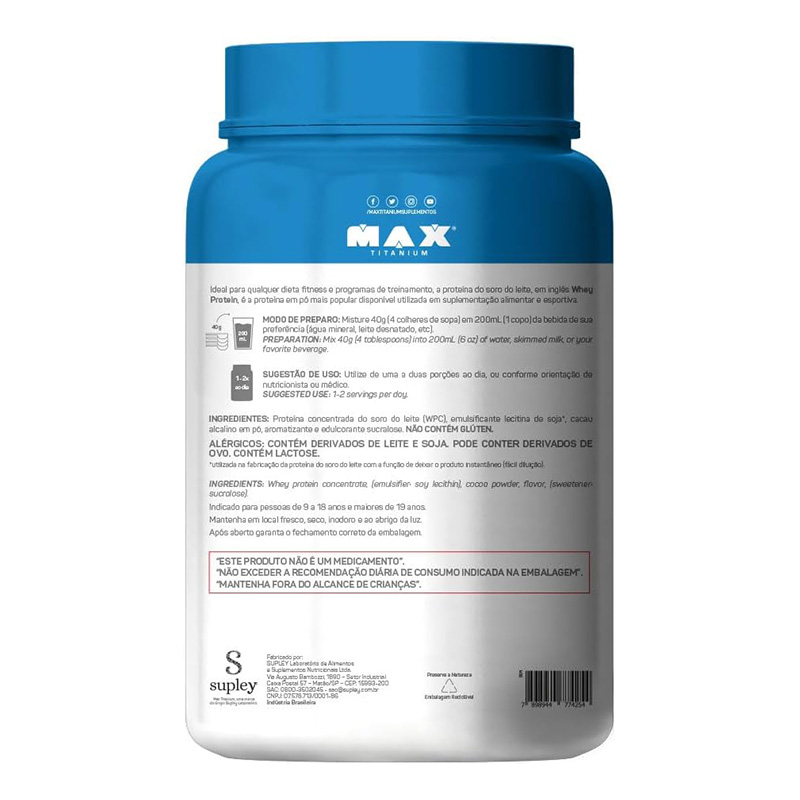 Max Titanium 100% Whey 1 KG - Chocolate Best Price in Dubai