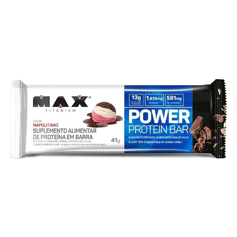 Max Titanium Power Protein Bar 41 G 12 Pcs in Box - Neapolitan
