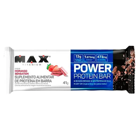 Max Titanium Power Protein Bar 41 G 12 Pcs in Box - Strawberry Sensation