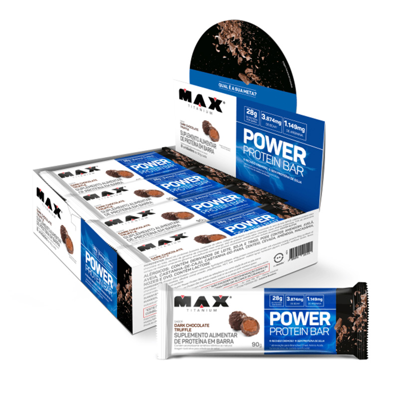 Max Titanium Power Protein Bar 90 G 12 Pcs in Box - Dark Chocolate Truffle