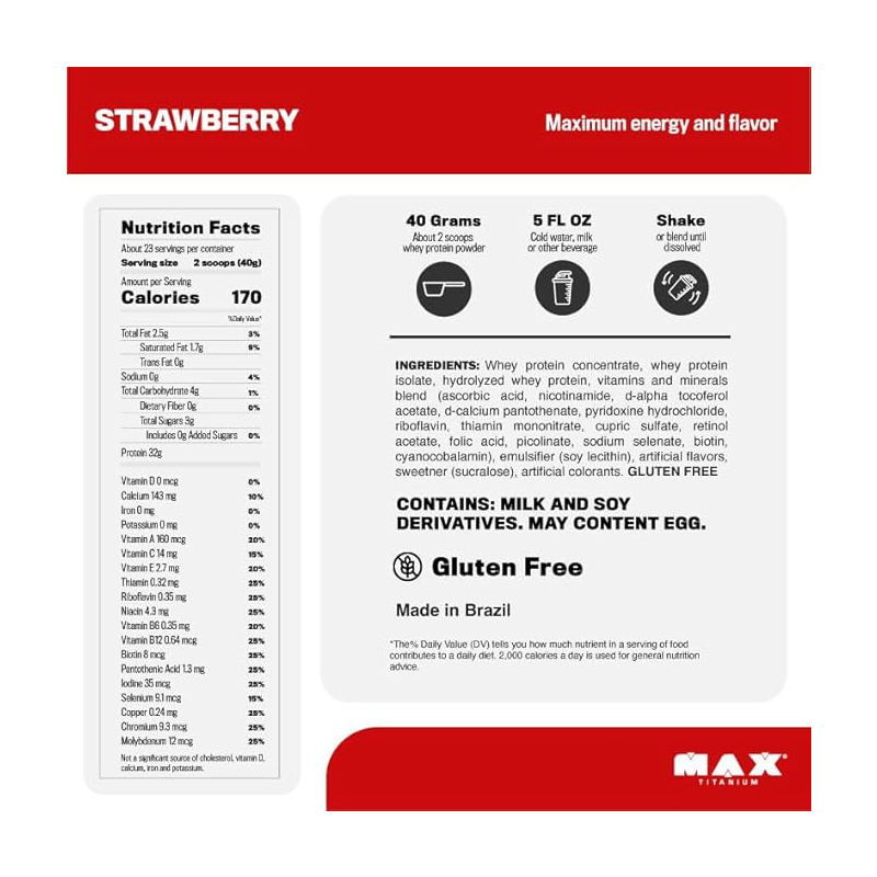 Max Titanium Whey Blend 1.8 KG - Strawberry Best Price in Dubai
