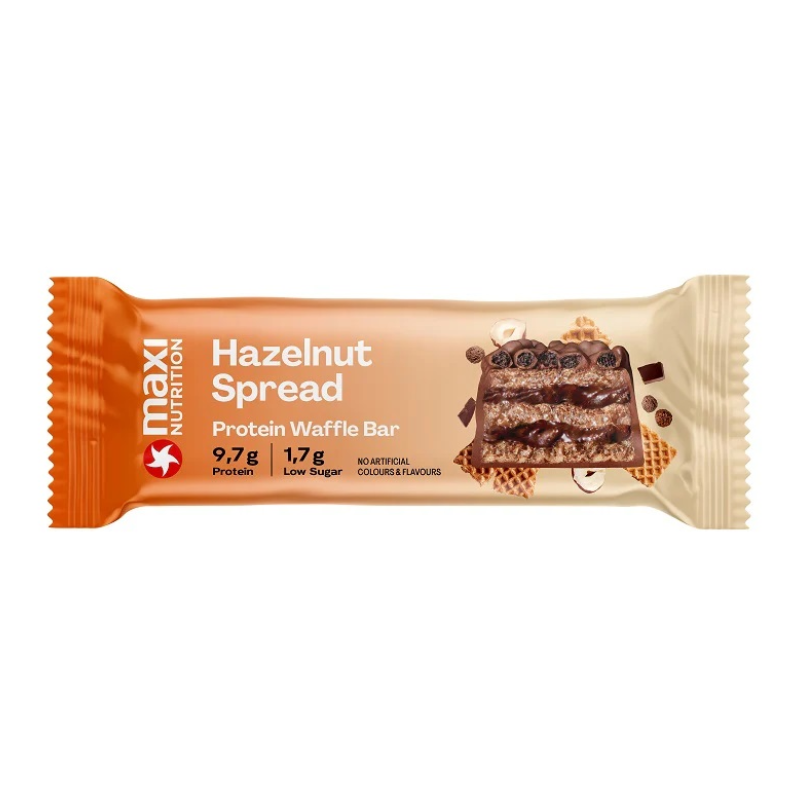 Maxi Nutrition Crispy Waffle Protein Bar 39 G 12 Pcs in Box - Hazelnut Spread Best Price in Dubai