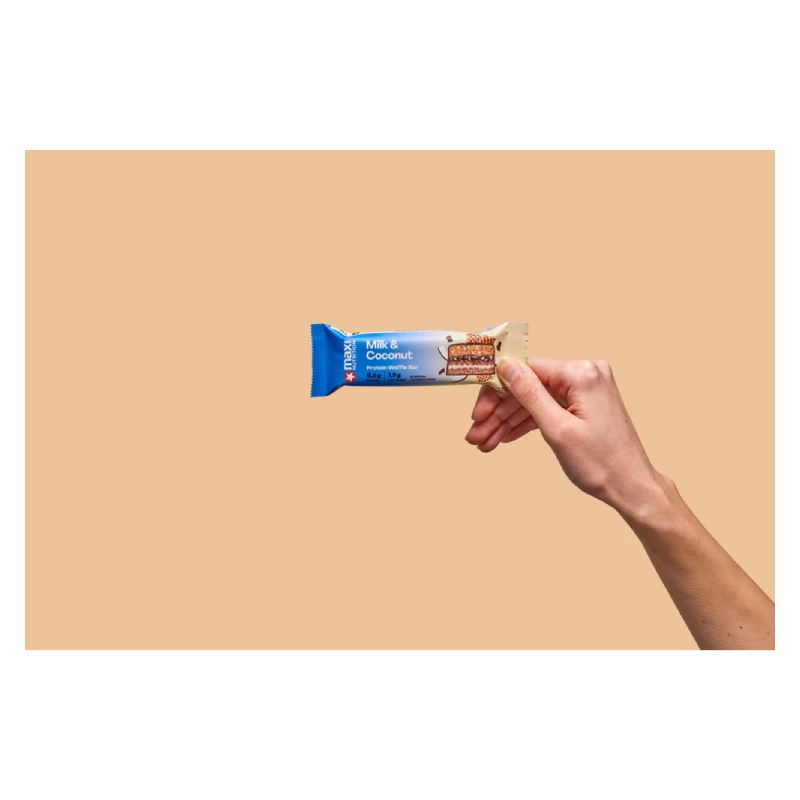 Maxi Nutrition Crispy Waffle Protein Bar 39 G 12 Pcs in Box - Milk N Coconut Best Price in Abu Dhabi