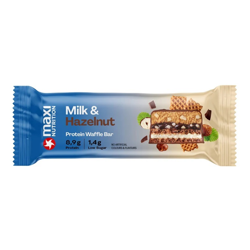 Maxi Nutrition Crispy Waffle Protein Bar 39 G 12 Pcs in Box - Milk N Hazelnut Best Price in Dubai
