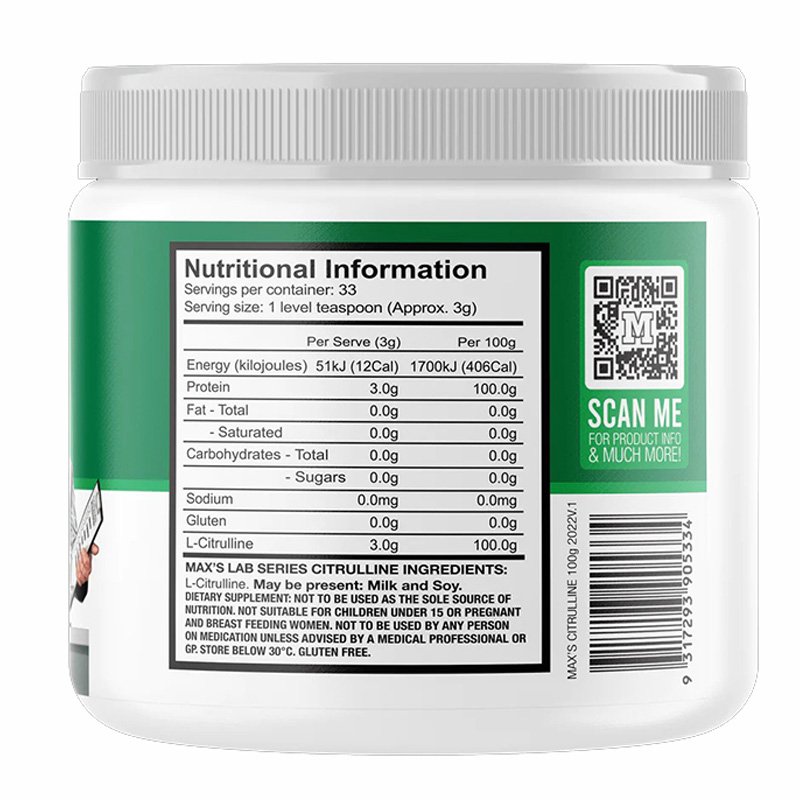 Maxs Citrulline 100 G Best Price in Abu Dhabi