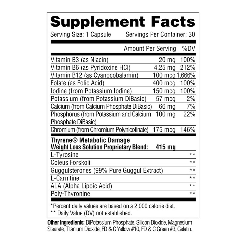 Metabolic Nutrition Thyrene 30 Caps Best Price in Dubai