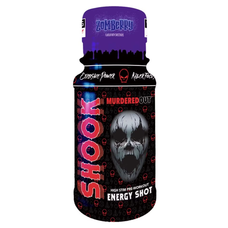Murdered Out Shook Energy Shot 12 x 60ml Pre Workout - Blue Raspberry
