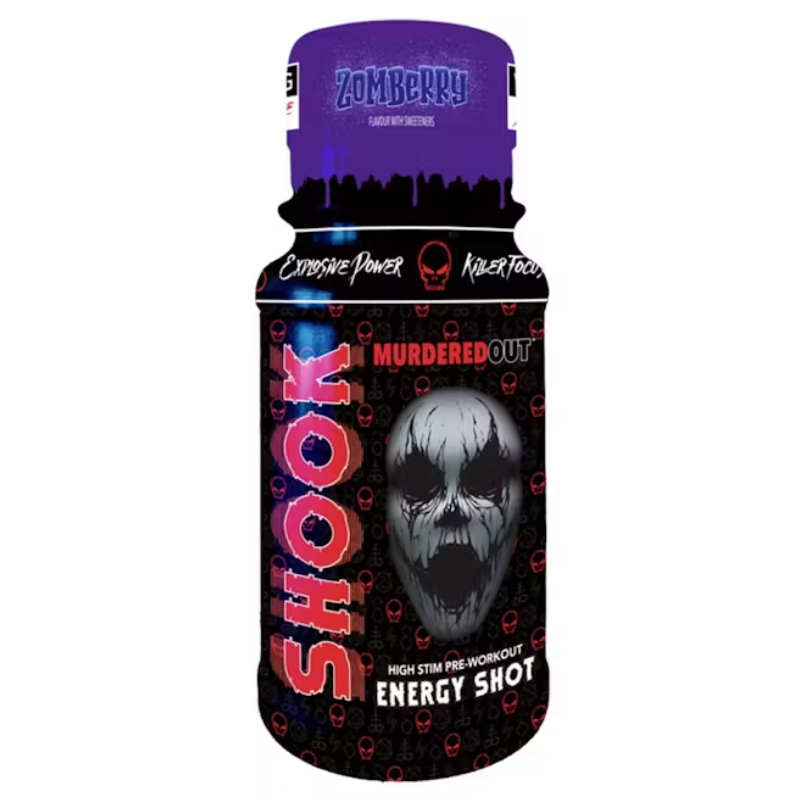 Murdered Out Shook Energy Shots 12 x 60ml Pre Workout - Orange