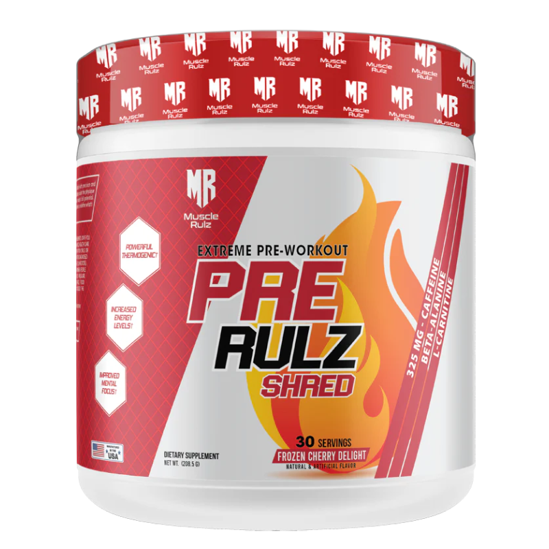 Muscle Rulz Extreme Pre Workout Pre Rulz Shred 30 Servings - Frozen Cherry Delight