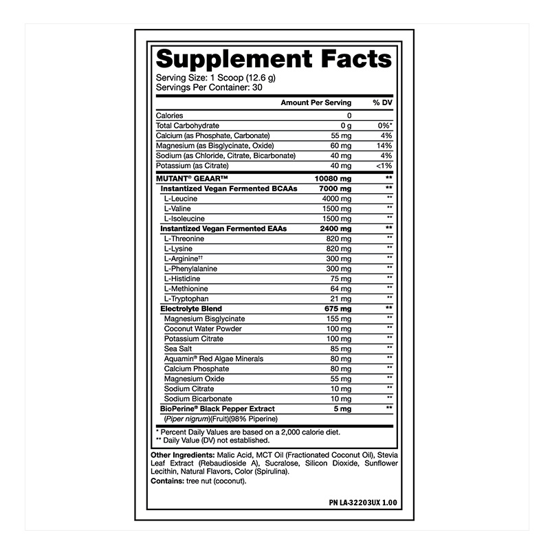 Mutant Geaar Amino Acids Blue Raspberry 378g Best Price in Dubai