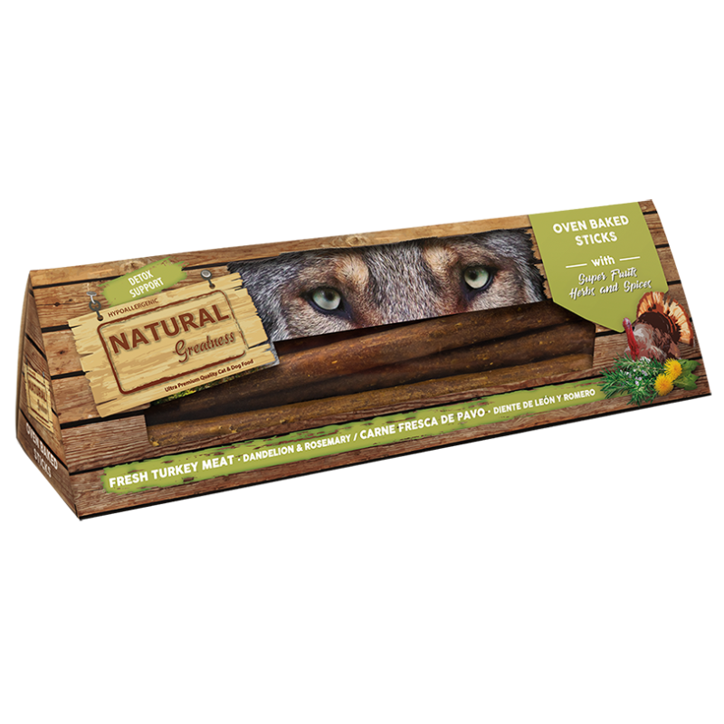 Natural Greatness Multipack Oven Backed Sticks Treat 150 G Fresh Fresh Turkey, Dandelion And Rosemary - 12 Pcs Per Pack