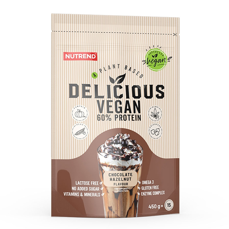 Nutrend Delicious Vegan Protein 450 G - Chocolate Hazelnut Best Price in UAE
