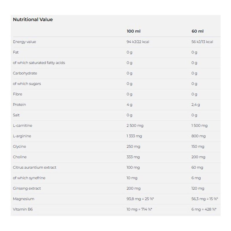 Nutrend Thermo Booster Shot 60 ml 20 Pcs in Box - Grapefruit Best Price in Al Ain