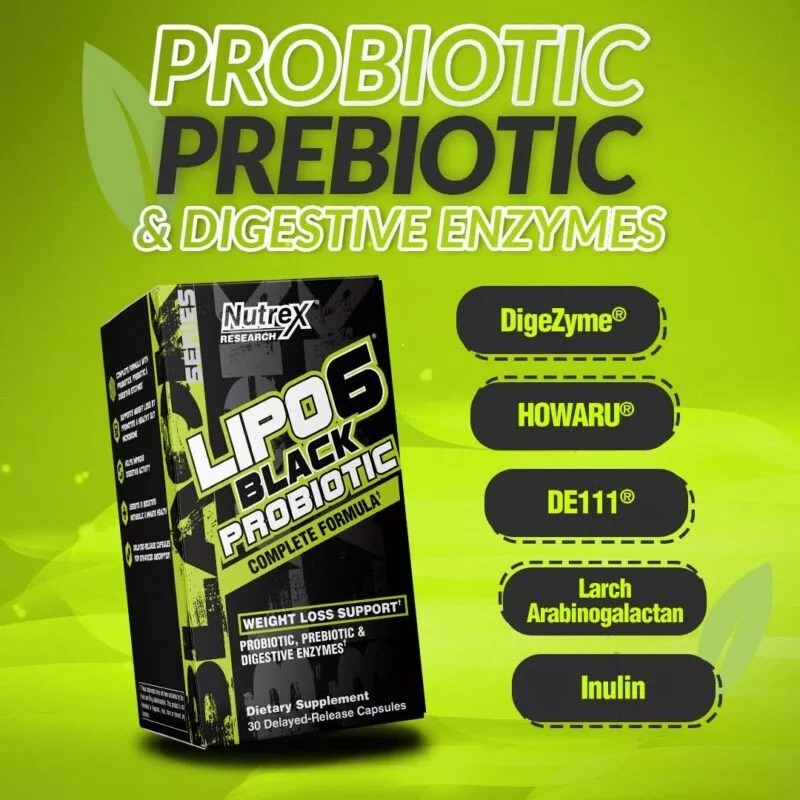 Nutrex Lipo 6 Black Probiotic 30 Servings Best Price in Dubai