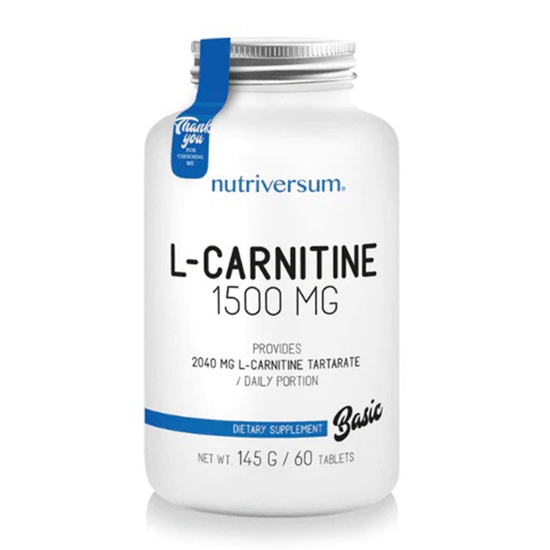 Nutriversum Basic L- Carnitine 1500 MG 60 Tabs
