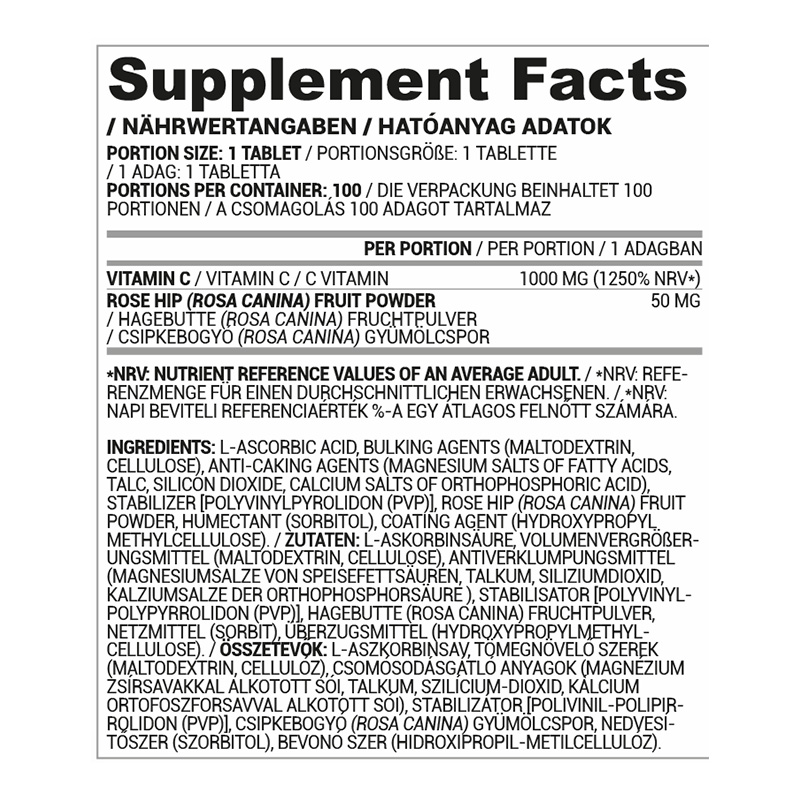 Nutriversum Vita Vitamin C 1000 100 Tabs Best Price in Dubai