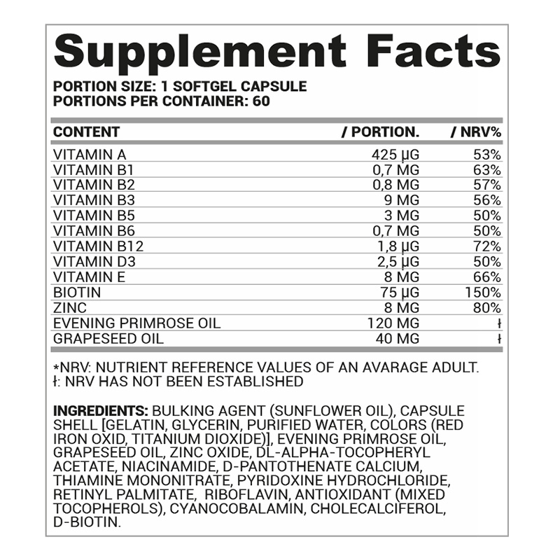 Nutriversum W Shape Hair Skin Nail 60 Caps Best Price in Dubai