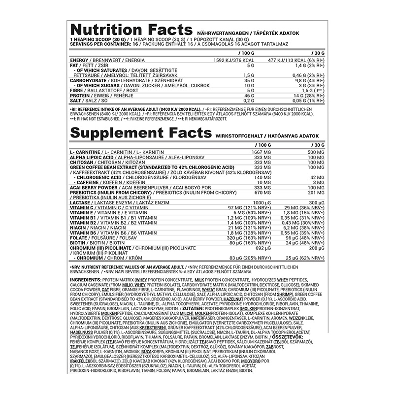 Nutriversum W Shape Protein Shake 500 G - Chocolate Hazelnut Best Price in Dubai