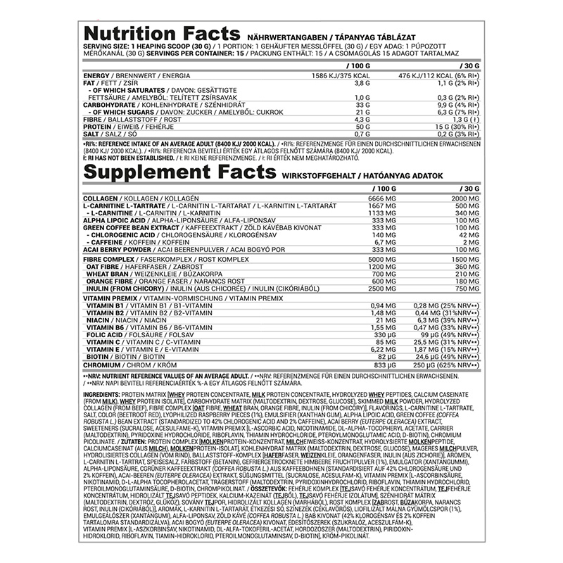 Nutriversum W Shape Protein Shake 500 G - Ruby Chocolate Raspberry Best Price in UAE