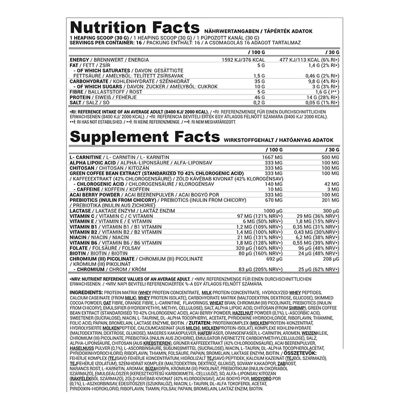 Nutriversum W Shape Protein Shake 500 G - White Chocolate Strawberry Best Price in Dubai