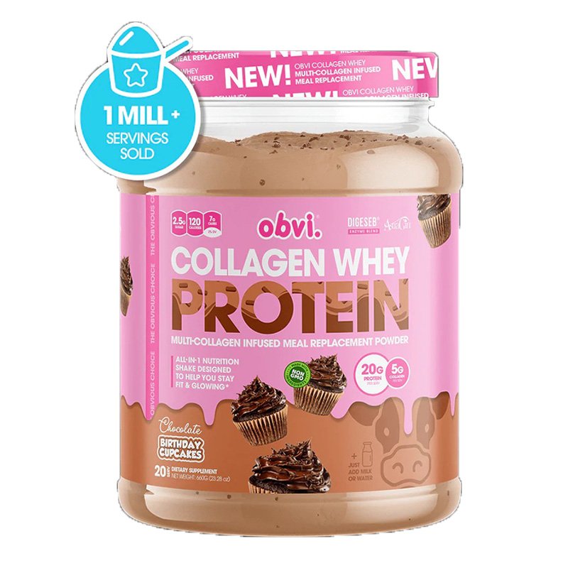 Obvi Collagen Whey Protein Chocolate Birthday Cupcakes 620 g