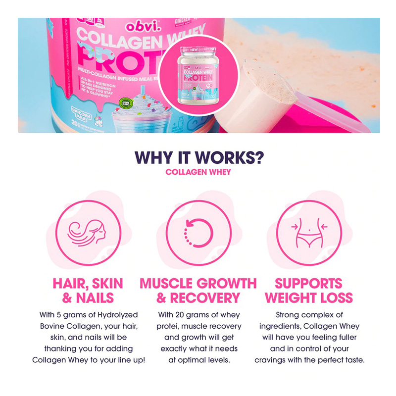 Obvi Collagen Whey Protein Chocolate Birthday Cupcakes 620 g Best Price in Dubai