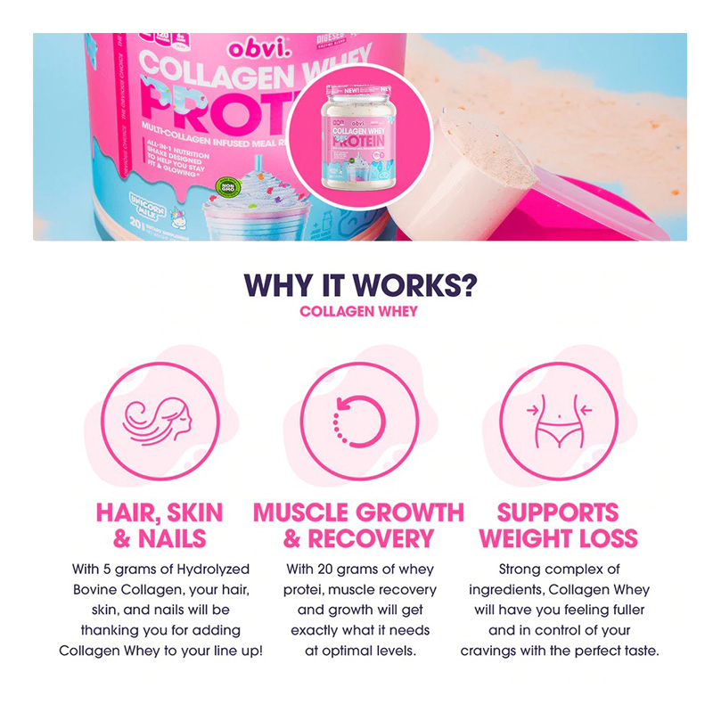 Obvi Collagen Whey Protein Unicorn Milk 620 g Best Price in Dubai