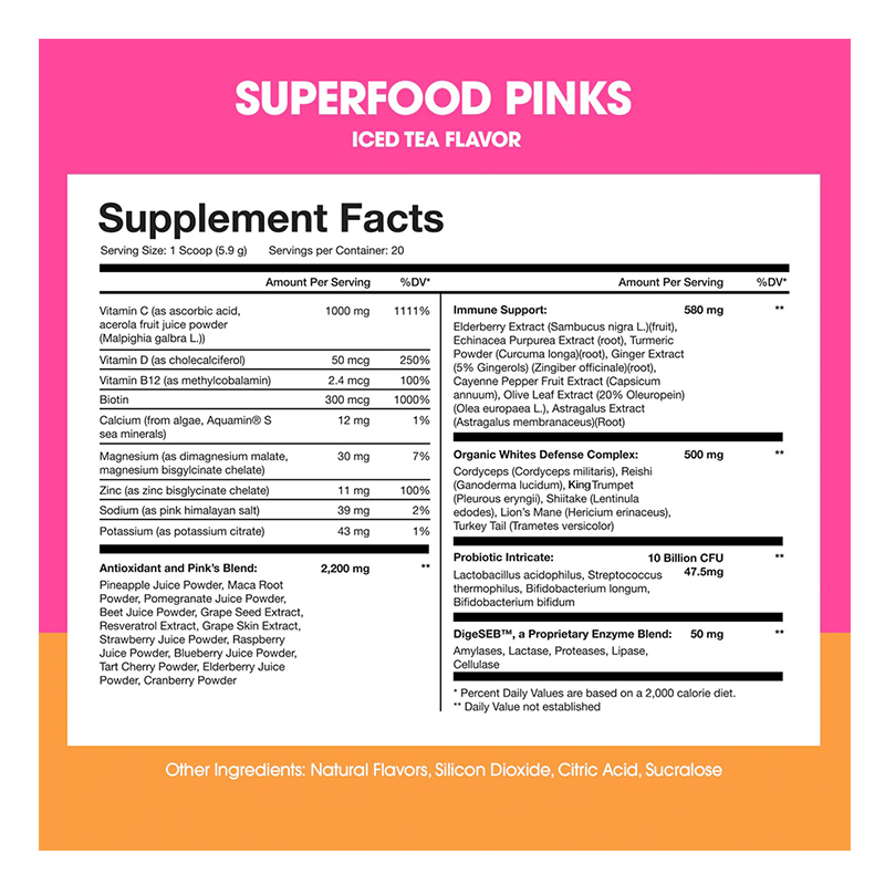 Obvi Superfoods Pinks Iced Tea 20 Serv Best Price in Abu Dhabi