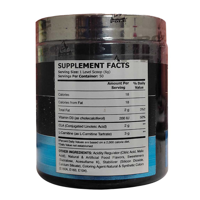 Pole Nutrition CLA + Carnitine 50 Servings - Blue Raspberry Best Price in Dubai