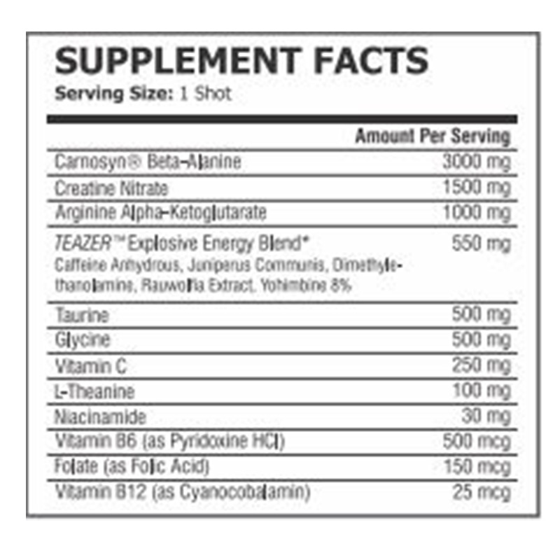 Pole Nutrition Teazer Pre Workout Shot 100ml - Tropical Orange Best Price in Dubai