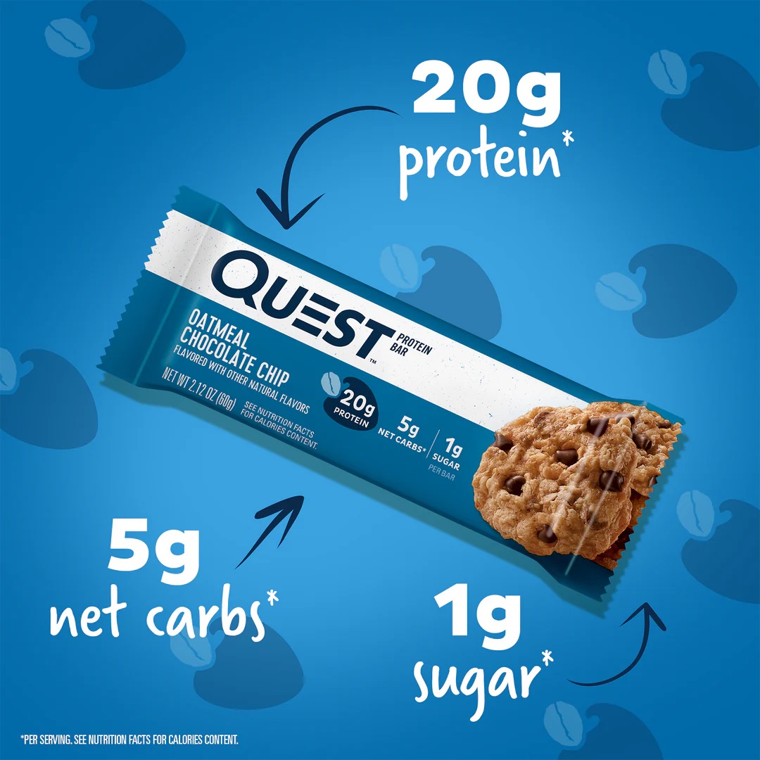 Quest Protein Bars 21 G 12 Pcs in Box - Oatmeal Chocolate Chip Best Price in Ajman
