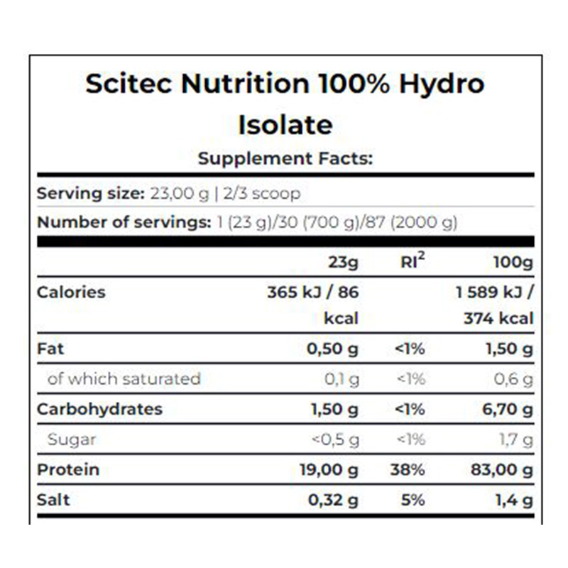 Scitec Nutrition 100% Hydro Isolate 2Kg - Chocolate Best Price in Dubai