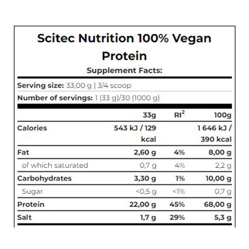 Scitec Nutrition 100% Vegan Protein 1 KG - Biscuit & Pear Best Price in Dubai