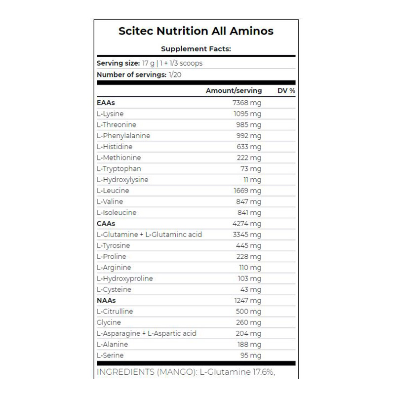 Scitec Nutrition All Aminos 340 g Tea Raspberry Best Price in Dubai