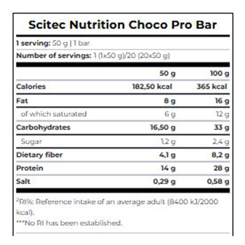 Scitec Nutrition Choco Pro Bar 50 G - Double Chocolate Best Price in Dubai